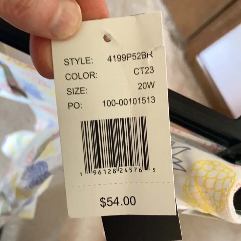 Briggs short multi colored pineapple print white short casual size 20W - Picture 16 of 17